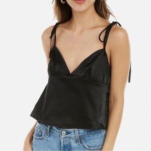 Elegant Black Satin Women's Top